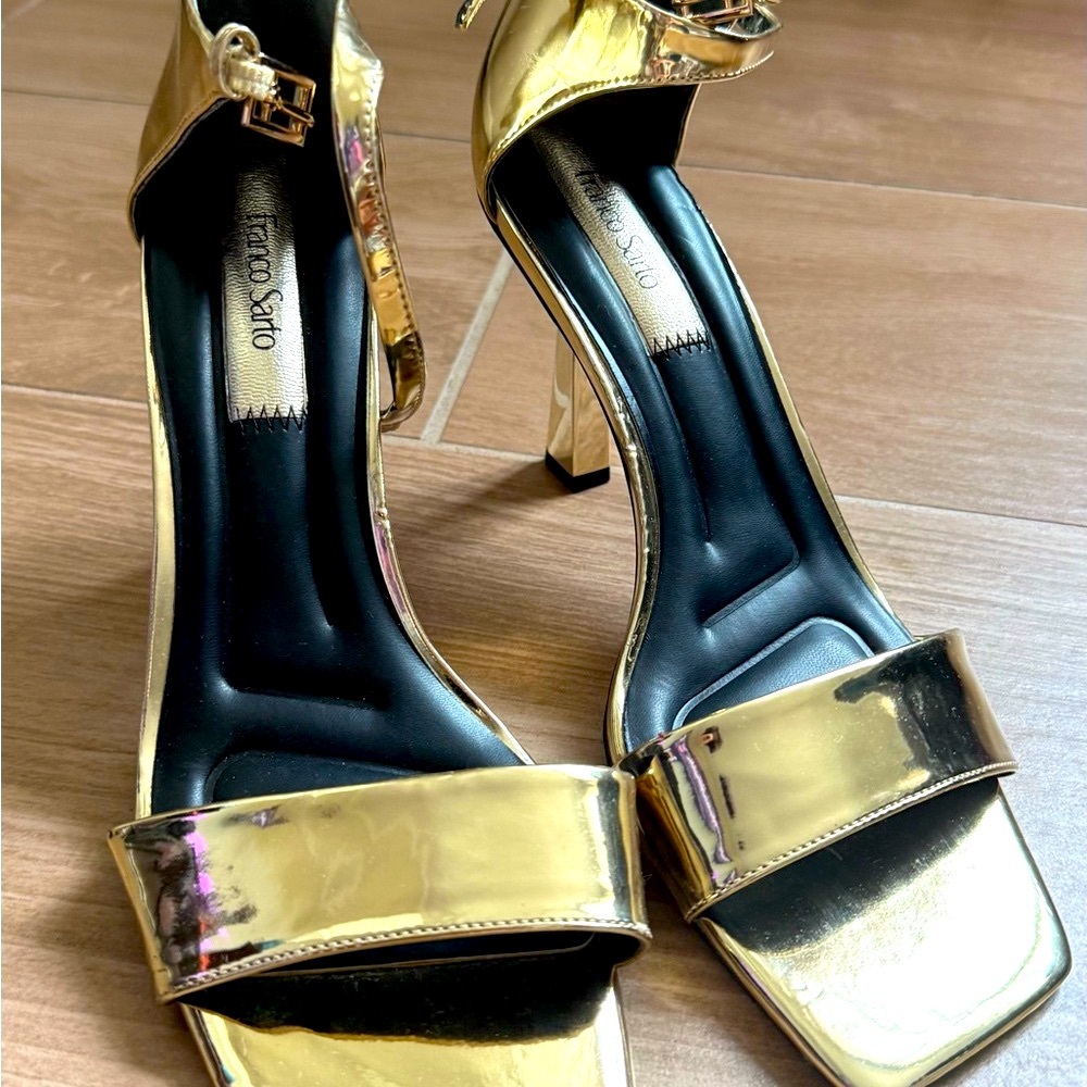 Franco Sarto Metallic Gold Heels